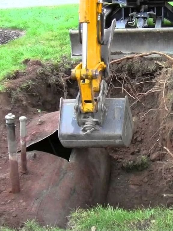 Buried heating oil tank uncovered for abandonment in Levittown NY